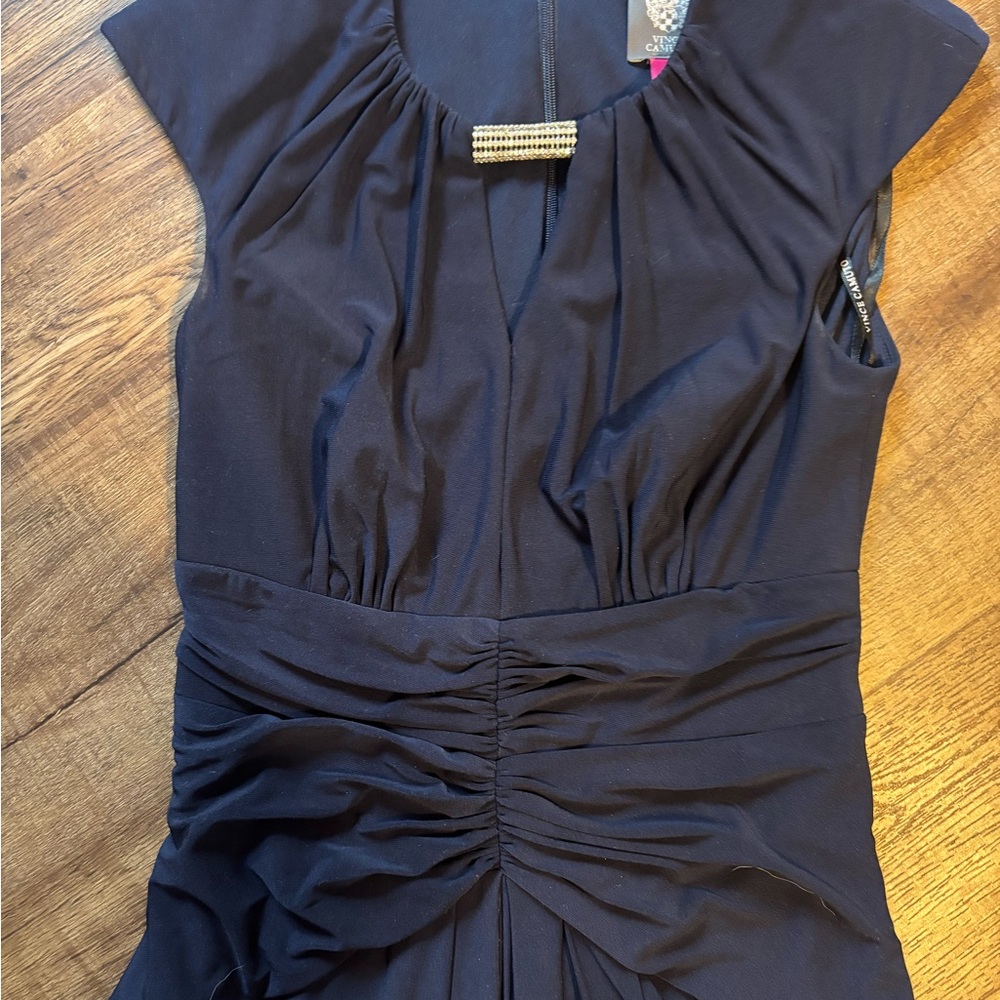 Elegant Navy Ruched Dress
